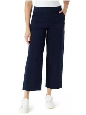 GV Shape Effect High Rise Wide Leg Crop Navy Blue Chino Pants 8 (32x25.5) NWT